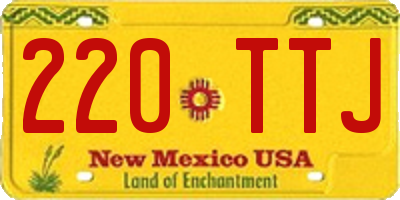 NM license plate 220TTJ