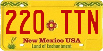 NM license plate 220TTN