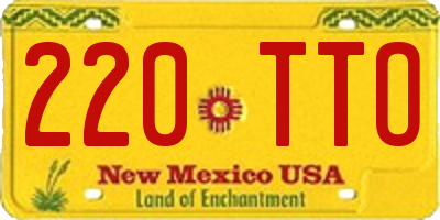 NM license plate 220TTO