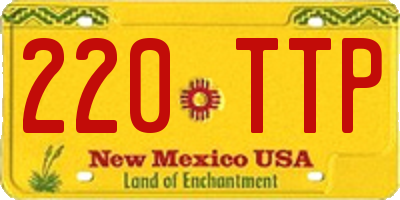 NM license plate 220TTP