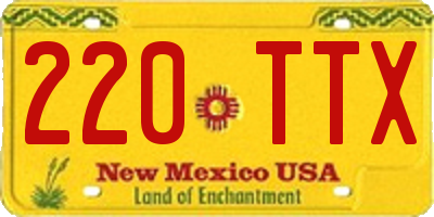 NM license plate 220TTX