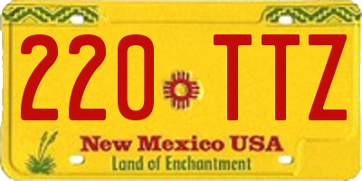 NM license plate 220TTZ