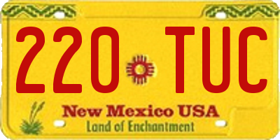 NM license plate 220TUC