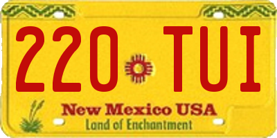 NM license plate 220TUI