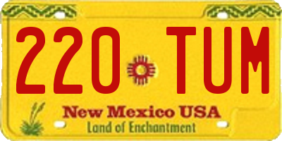 NM license plate 220TUM