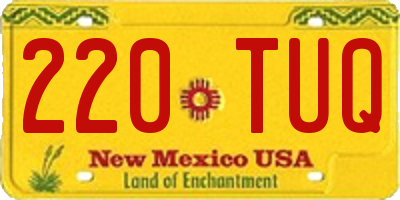 NM license plate 220TUQ