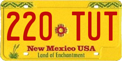 NM license plate 220TUT