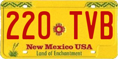NM license plate 220TVB