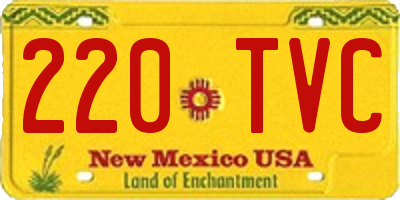 NM license plate 220TVC