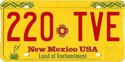 NM license plate 220TVE