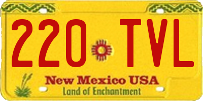 NM license plate 220TVL