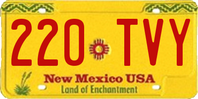 NM license plate 220TVY