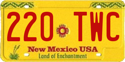 NM license plate 220TWC