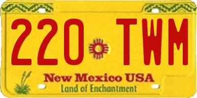 NM license plate 220TWM