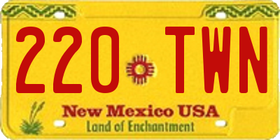 NM license plate 220TWN