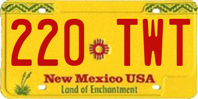 NM license plate 220TWT