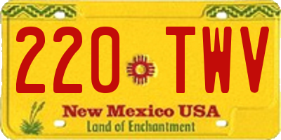 NM license plate 220TWV