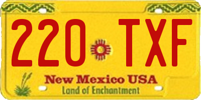NM license plate 220TXF