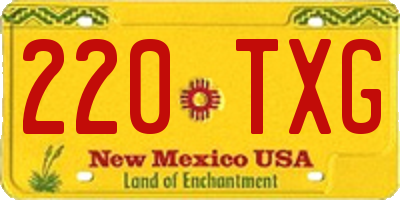 NM license plate 220TXG