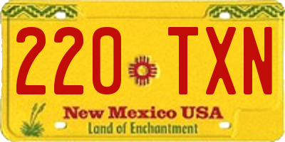 NM license plate 220TXN