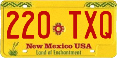 NM license plate 220TXQ