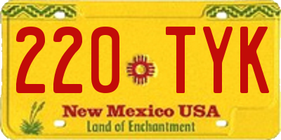 NM license plate 220TYK