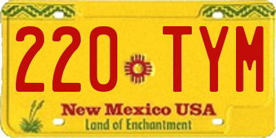 NM license plate 220TYM