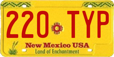 NM license plate 220TYP