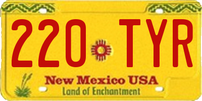 NM license plate 220TYR