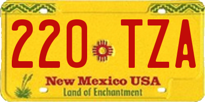 NM license plate 220TZA