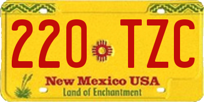 NM license plate 220TZC
