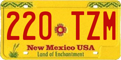 NM license plate 220TZM