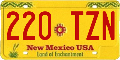 NM license plate 220TZN