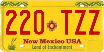 NM license plate 220TZZ