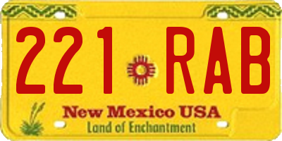 NM license plate 221RAB