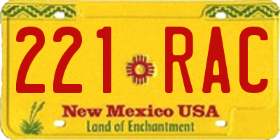 NM license plate 221RAC