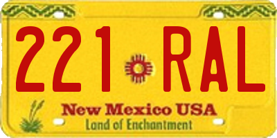 NM license plate 221RAL