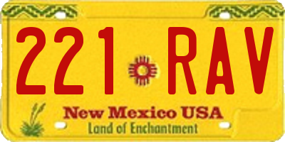 NM license plate 221RAV