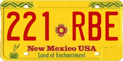 NM license plate 221RBE