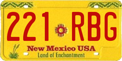 NM license plate 221RBG