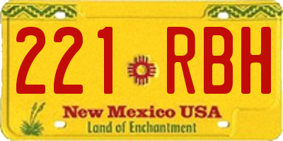 NM license plate 221RBH