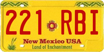 NM license plate 221RBI