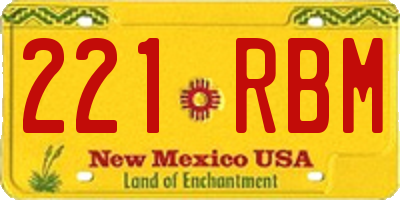NM license plate 221RBM
