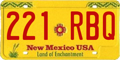 NM license plate 221RBQ