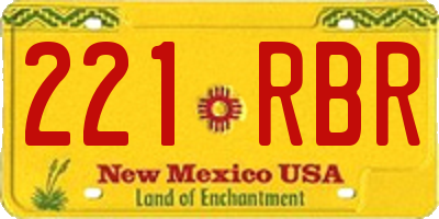 NM license plate 221RBR
