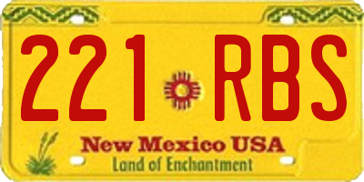 NM license plate 221RBS