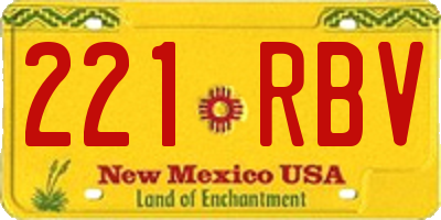 NM license plate 221RBV