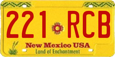 NM license plate 221RCB