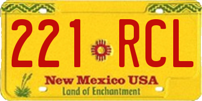 NM license plate 221RCL