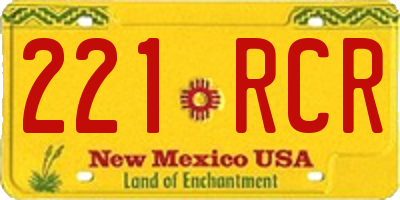 NM license plate 221RCR